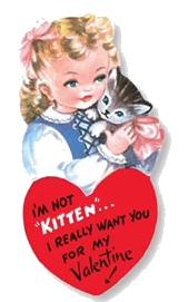 historical novelvalentine kitten Happy Vintage Valentines Day