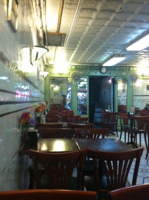 The seating area in back. I don't think it was much different when Olive went there in 1907.